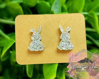 Easter Bunny Stud Earrings, Easter earrings, Easter gifts, Minimalist Stud Earrings, Hypoallergenic, Easter jewelry, Rabbit earrings