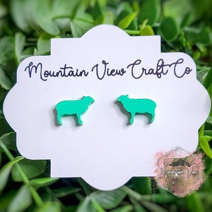 Sheep Stud Earrings, Sheep Gifts, Stock Show gifts, Minimalist Stud Earrings, Hypoallergenic, Sheep Mom, Sheep Decor, Hair Sheep, Lamb