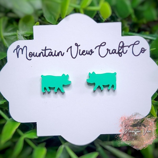 Pig Stud Earrings, Pig Gifts, Stock Show gifts, Minimalist Stud Earrings, Hypoallergenic, Pig Mom, Pig Decor, Farm Gifts, Farmhouse