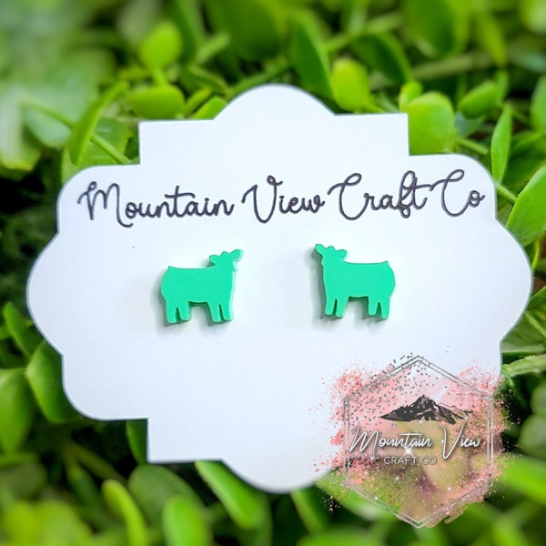 Livestock Stud Earrings, Goat, Cow, Chicken, Ear Tag, Cow Head, Pig, Sheep, Lamb, Stock Show gifts, Minimalist Stud Earrings, Hypoallergenic