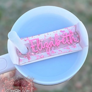 Personalized Name Tumbler Topper, 20oz 30oz 40oz tumbler topper, glitter tumbler topper, H2.0 Tumbler Topper, personalized tumbler lid