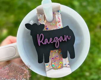 Show Cow Stock Show Tumbler Topper, 20 Unzen 30 Unzen 40 Unzen Tumbler Topper, Stier, Färse, H2.0 Tumbler Topper, Becherdeckel, Livestock Showing