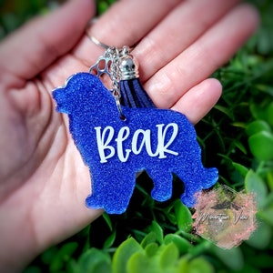 Customizable Great Pyrenees Glitter Keychain, Personalized Great Pyrenees Keychain, Great Pyrenees Mama Keychain, Great Pyrenees Gifts