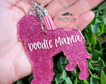 Customizable Goldendoodle Glitter Keychain, Personalized Goldendoodle Keychain, Goldendoodle Mom, Goldendoodle Gifts, Goldendoodle Mama