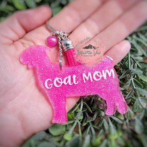 Customizable Show Goat 4H Glitter keychain, personalized goat keychain, 4H show gifts, livestock keychain, boer goat, goat mom, goat gifts