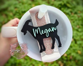 Personalized Goat Tumbler Topper, 20oz 30oz 40oz tumbler topper, Goat tumbler topper, H2.0 Tumbler Topper, Tumbler Lid, Goat gifts