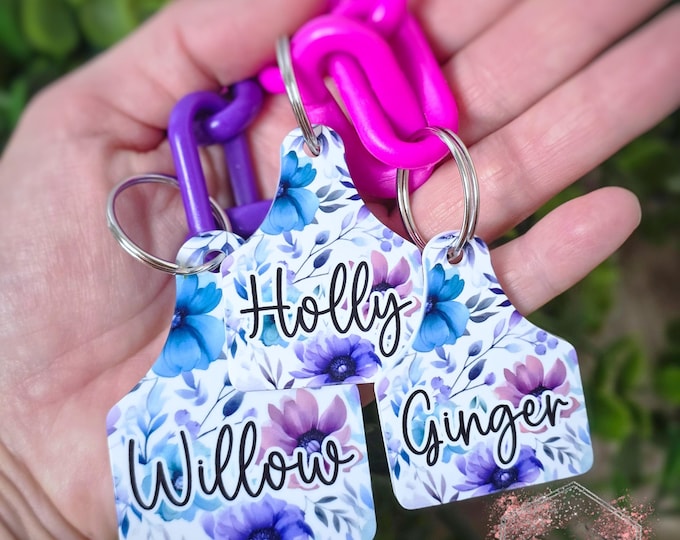 Featured listing image: Personalized Goat Name Tag, Livestock Name tag, goat identification tag, goat ID tag, livestock ID tag, show goat supplies, cattle tag