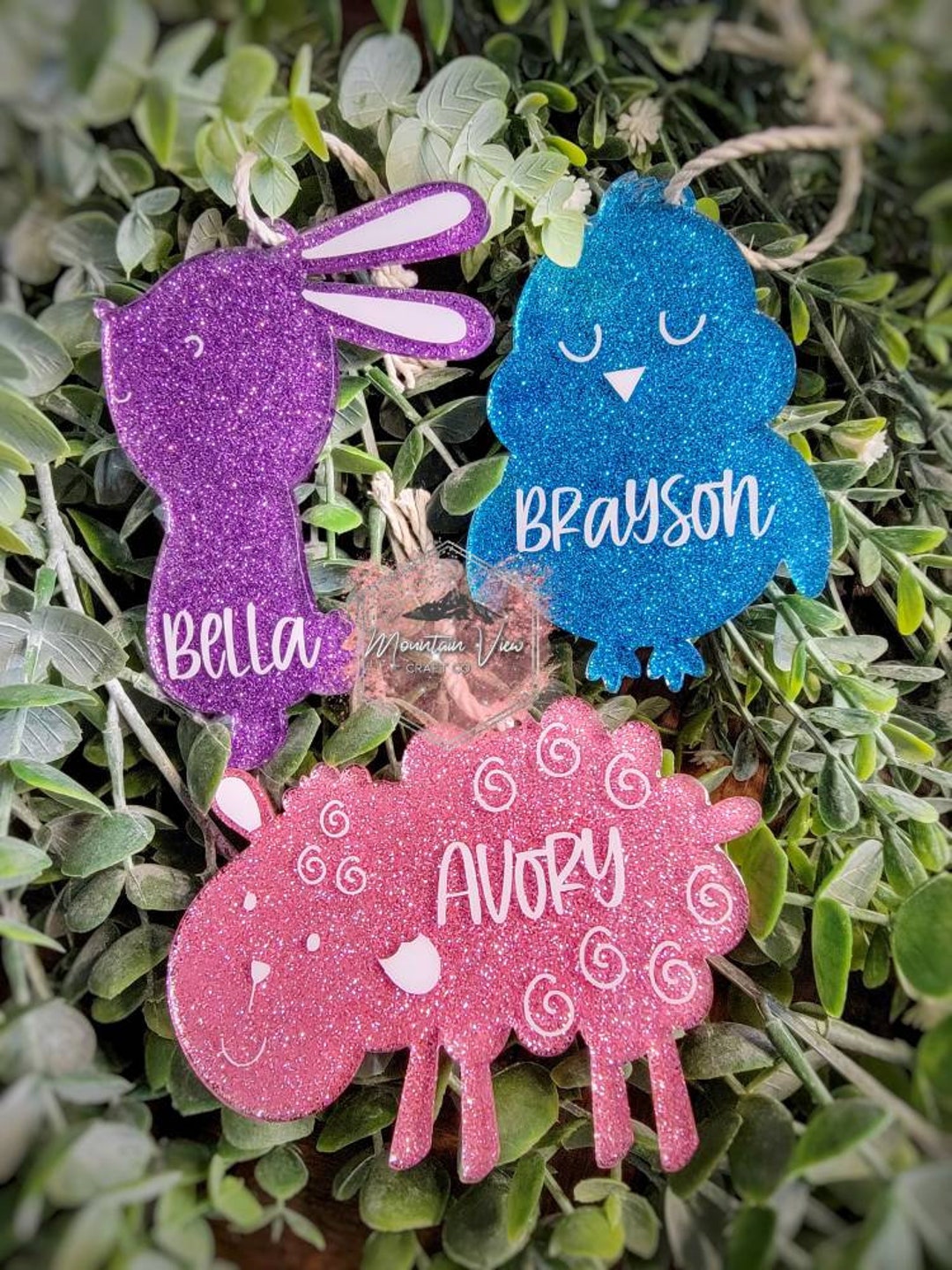 Personalized Easter Basket Name Tag, Easter Bunny Tag, Easter Basket