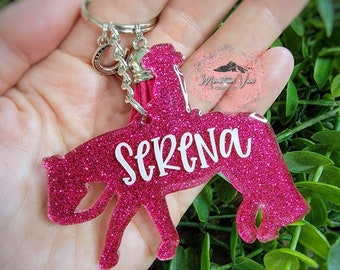 Customizable Western Pleasure Horse Glitter keychain, personalized western pleasure horse keychain, horse showing gifts, western riding