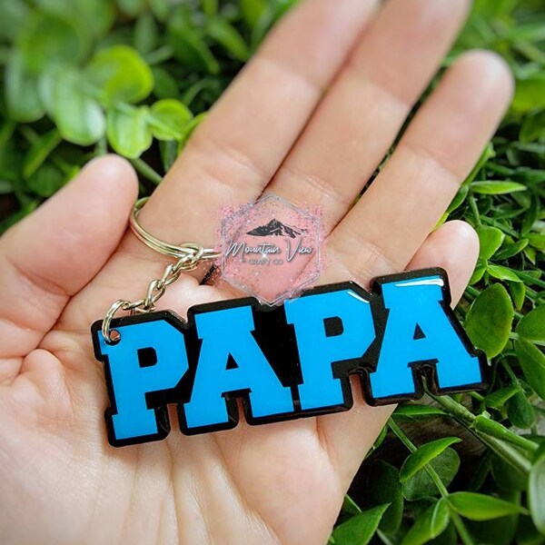 Customizable Papa Keychain, Dad Gifts, Car Accessories, Dad Keychain, gifts for new dads, father's day gifts, grandpa gifts