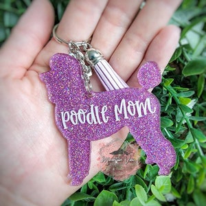 Customizable Poodle Keychain, Personalized Poodle Keychain, Poodle Mom, Poodle Gifts, Poodle Lover, Standard Poodle Gifts, Poodle Mama Gifts