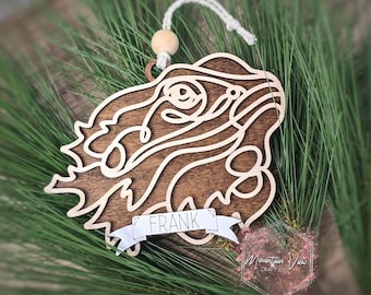 Personalized Line Art Small/Exotic Pet Christmas Ornament, 29 Pet Types, Guinea Pig, Rabbit, Bird, Snake, Gerbil, Chinchilla, Exotic Pets