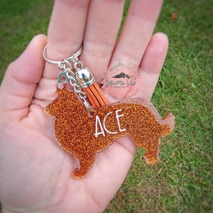 Customizable Collie glitter keychain, personalized collie keychain, collie mama, glitter keychain, collie gifts, collie keychain