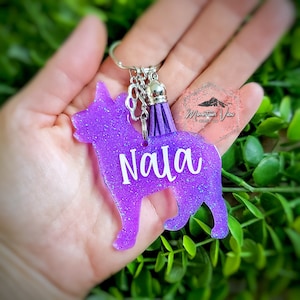 Customizable Cattle Dog Keychain, Personalized Cattle Dog keychain, Personalized Cattle Dog gifts, Cattle Dog Mama, Blue Heeler