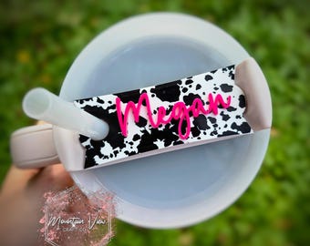 Personalisierter Name Tumbler Topper, 20 Unzen 30 Unzen 40 Unzen Becher Topper, Kuh Druck Becher Topper, H2.0 Becher Topper, Kuh Druck Zubehör