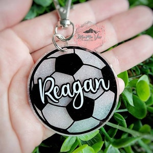 Personalized Soccer Glitter Bag Tag, soccer nametags, personalized sports bag tag, soccer bag tag, Soccer accessories, Soccer gifts