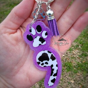 Customizable Paw Print Semicolon Glitter Keychain, semicolon keychain, mental health awareness, paw print keychain