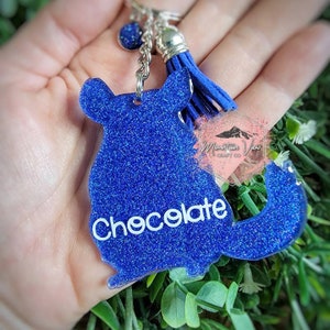 Customizable Chinchilla Glitter keychain, personalized Chinchilla keychain, personalized Chinchilla gifts, Chinchilla accessories