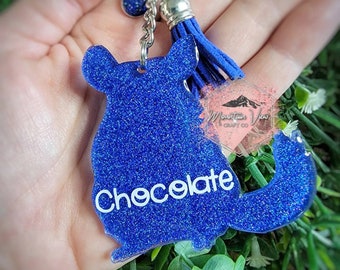 Customizable Chinchilla Glitter keychain, personalized Chinchilla keychain, personalized Chinchilla gifts, Chinchilla accessories