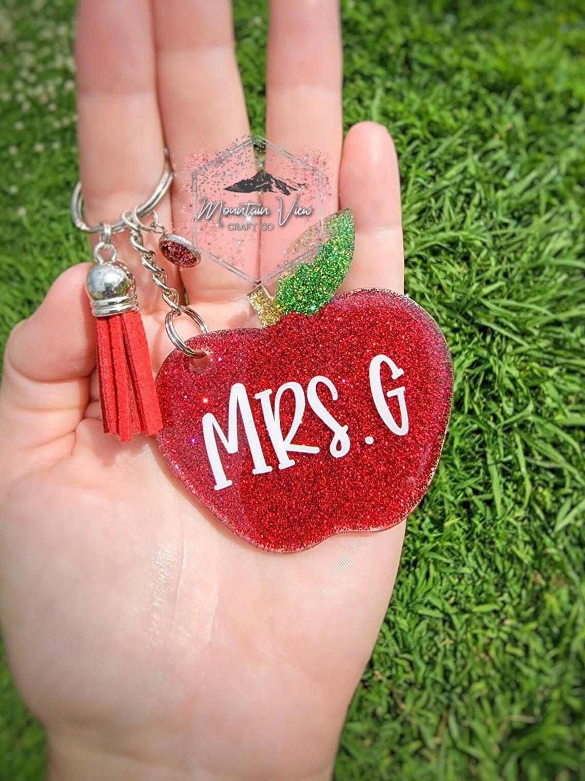 Personalized Teacher Keychain Apple Keychain Teacher Gifts Etsy
