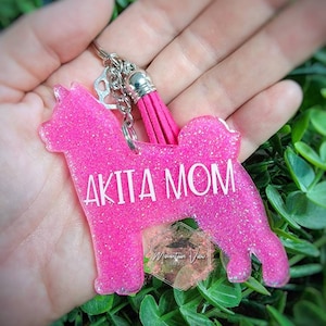 Customizable Akita Glittter Keychain, Personalized Akita Keychain, Akita gifts, Akita Mama, Personalized Akita gifts, dog mom, dog mama