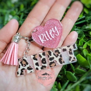Porte-clés tante personnalisable avec mini coeurs personnalisés, porte-clés tante personnalisé, ensemble de porte-clés tante, cadeau personnalisé pour la fête des mères