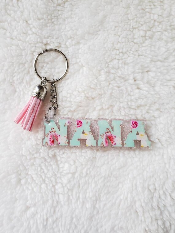 pastel bead Personalized Best Nana Ever Keychain with up to 5 names custom grandmother gift Grandma keychain Mother/'s Day lobster clasp