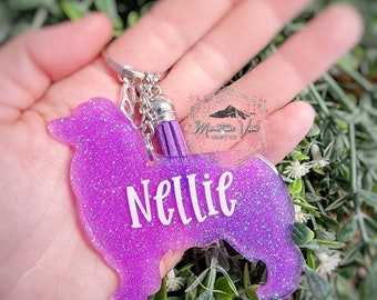Customizable Australian Shepherd Keychain, Personalized Australian Shepherd Keychain, Aussie Mama, Australian Shepherd Gifts