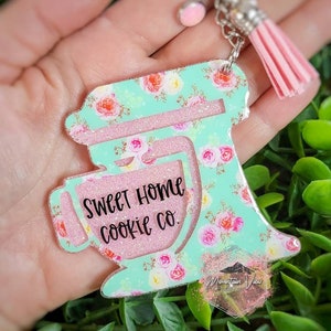Anpassbare Bäcker werde Glitter Schlüsselbund backen | Küchenmixer Schlüsselanhänger | Geschenke für Bäcker | Bäcker Geschenk | personalisiertes Bäcker Geschenk