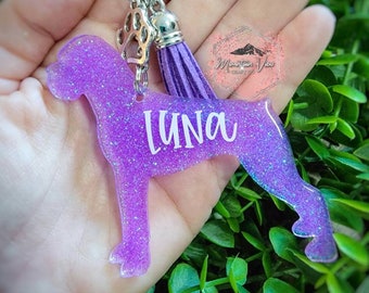 Customizable Boxer Glitter Keychain, Personalized Boxer  Keychain, Boxer Mama Keychain, Boxer Gifts, Boxer Lover, Boxer Mama Gifts