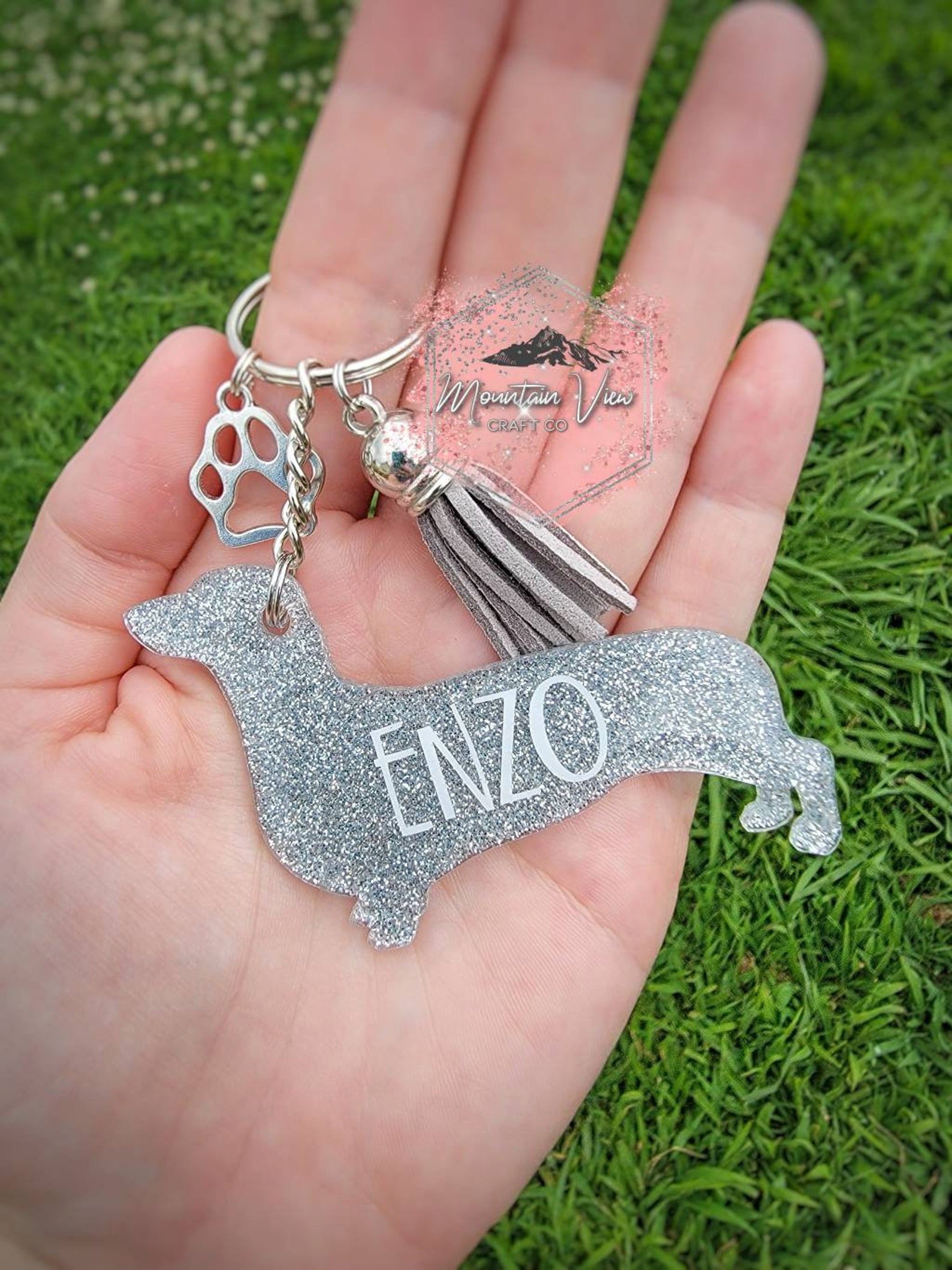 Customizable Dachshund Keychain Personalized Dachshund Etsy