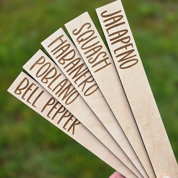 Wooden Plant Stakes, Wood Garden Stakes, Vegetable garden, herb garden, plant gifts, garden gifts, gardening, plant labels, vegetable labels