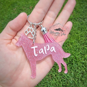 Customizable Belgian Malinois Glitter Keychain, Personalized Belgian Malinois Keychain, Belgian Malinois Mom Keychain, Belgian Malinois Gift