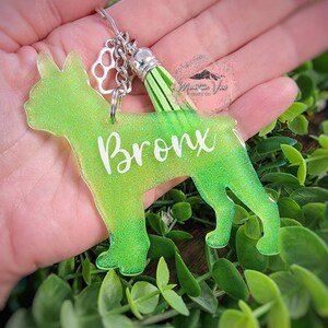 Customizable Boston Terrier Glitter Keychain, Personalized Boston Terrier Keychain, Boston Terrier Gifts, Car Accessories, Dog Accessories