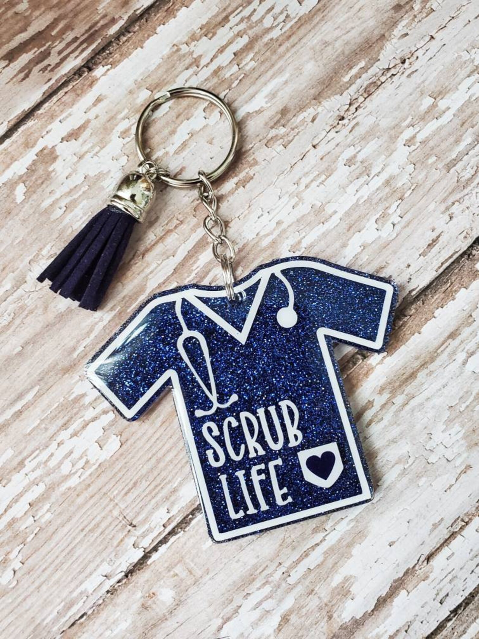 Customizable Scrub Life Glitter Keychain Scrub Keychain Etsy