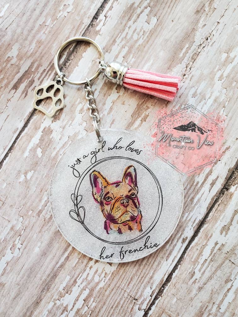 Lemeiyao Luxury Vintage Cute Puppy Car Keychain Leather Purse Pendant Handmade Bull Dog Key Chain Accessories Gift for Women Kids, Girl's, Size: Large