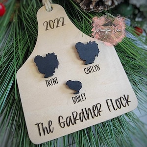 Silkie Huhn Familie Ornament, Bauernhof Ornament, Familie Ornament, Familie Ornament, Familie Ornament, Bauernhaus Ornament, Geschenk für Familie, Weihnachten