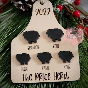 Personalisierte Schaf Familie Ornament, Bauernhof Ornament, personalisierte Familie Ornament, Schaf Ornament, Schaf Dekor