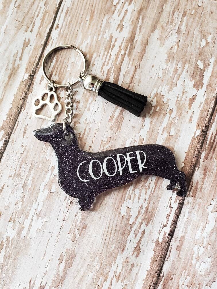 Customizable dachshund keychain personalized dachshund | Etsy