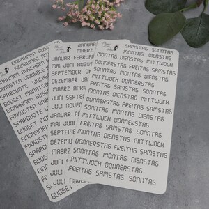 Budget Sticker Haushaltsbuch * Monatssticker * Wochentagssticker Digitale Schrift