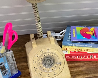 Upcycled Telephone Lamp, Unique Lamp, Quirky Decor, Unique Gift, Desk Lamp, Telephone, Vintage Decor, Lighting