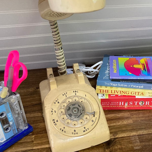 Upcycled Telephone Lamp, Unique Lamp, Quirky Decor, Unique Gift, Desk Lamp, Telephone, Vintage Decor, Lighting