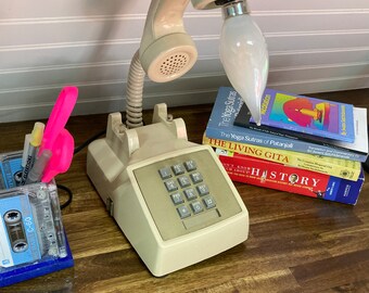 Upcycled Telephone Lamp, Unique Lamp, Quirky Decor, Unique Gift, Desk Lamp, Telephone, Vintage Decor, Lighting