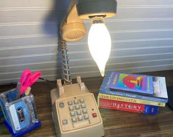 Upcycled Telephone Lamp, Unique Lamp, Quirky Decor, Unique Gift, Desk Lamp, Telephone, Vintage Decor, Lighting