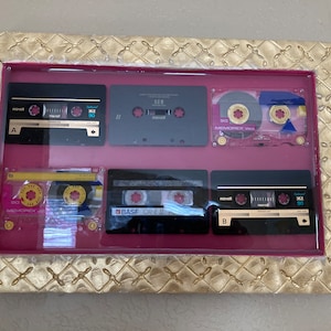 Cassette Tape Art in epoxy, Upcycled Art