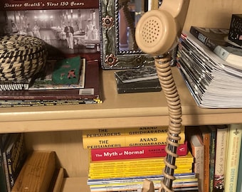 Upcycled Telephone Lamp, Unique Lamp, Quirky Decor, Unique Gift, Desk Lamp, Telephone, Vintage Decor, Lighting
