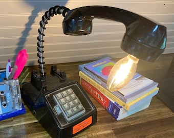 Upcycled Telephone Lamp, Unique Lamp, Quirky Decor, Unique Gift, Desk Lamp, Telephone, Vintage Decor, Lighting
