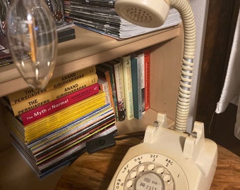 Upcycled Telephone Lamp, Unique Lamp, Quirky Decor, Unique Gift, Desk Lamp, Telephone, Vintage Decor, Lighting