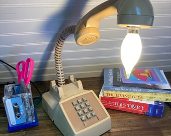 Upcycled Telephone Lamp, Unique Lamp, Quirky Decor, Unique Gift, Desk Lamp, Telephone, Vintage Decor, Lighting