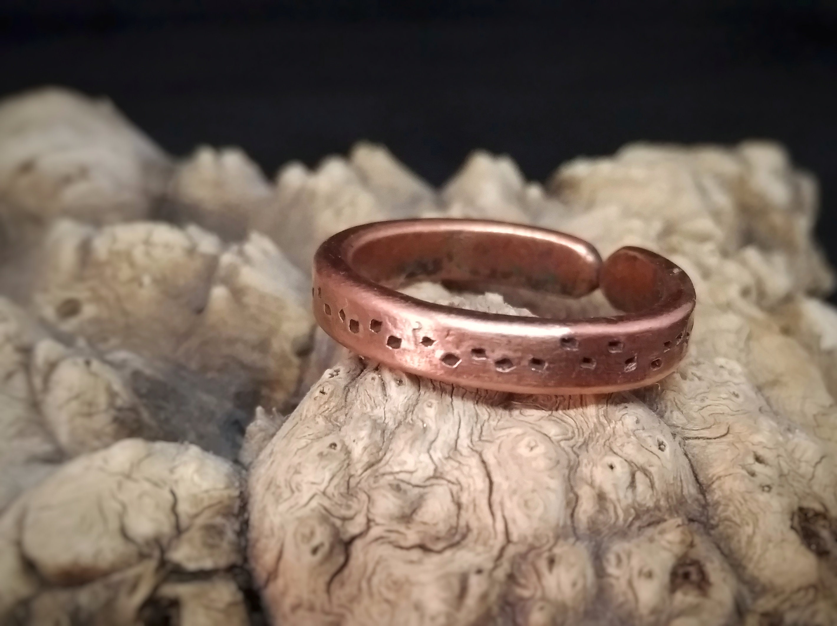 Mens copper ring / Chunky copper male ring / Open adjustable Etsy